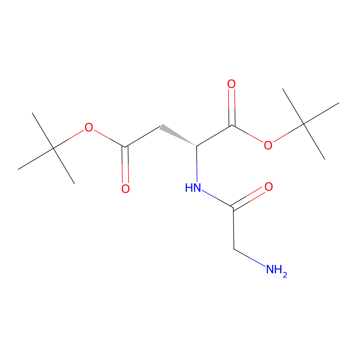 1,4-DI-tert-butyl (2R)-2-(2-aminoacetamido)butanedioate molecular structure, CAS 2287346-09-0