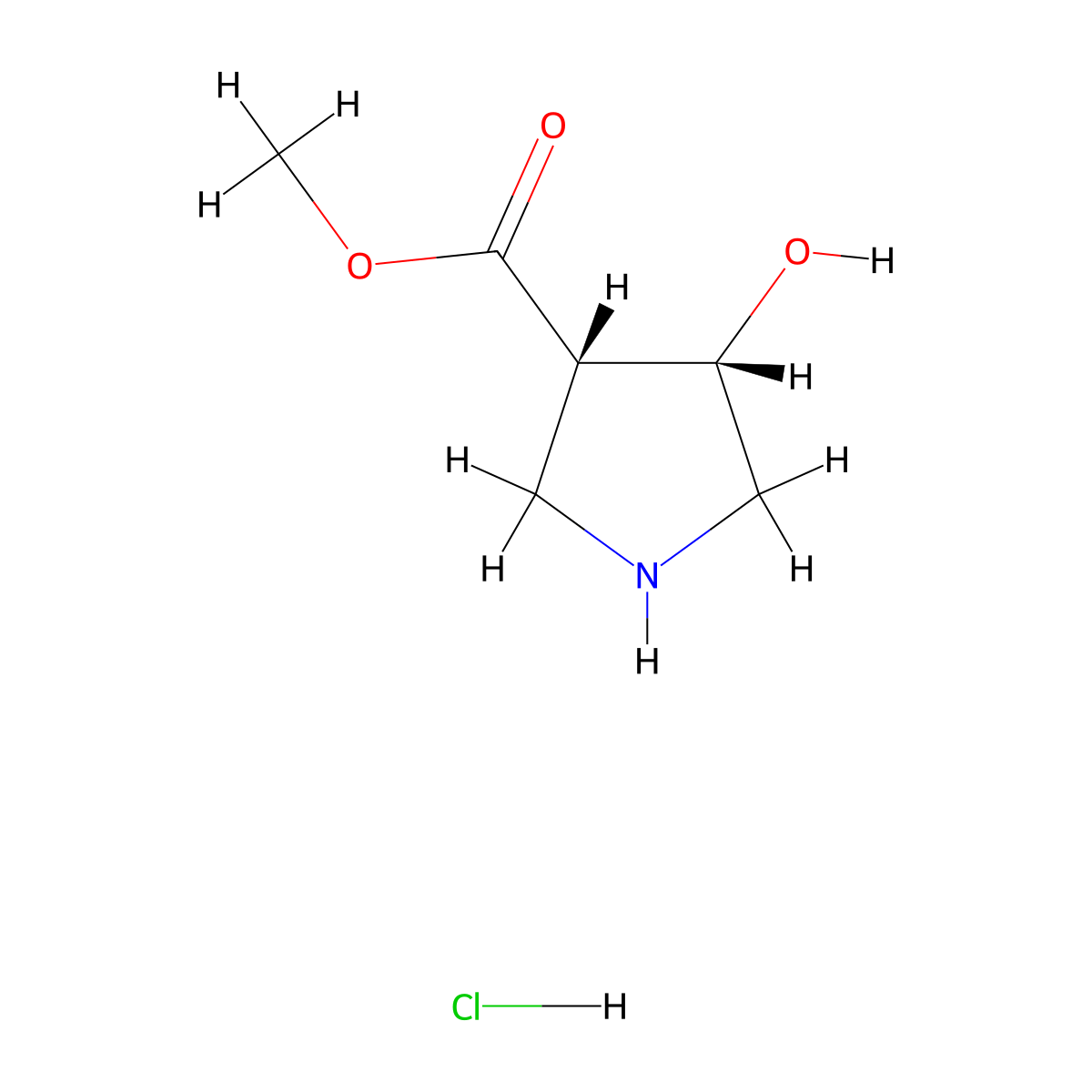 Methyl (3S,4S)-4-hydroxypyrrolidine-3-carboxylate hydrochloride molecular structure, CAS 2287346-36-3