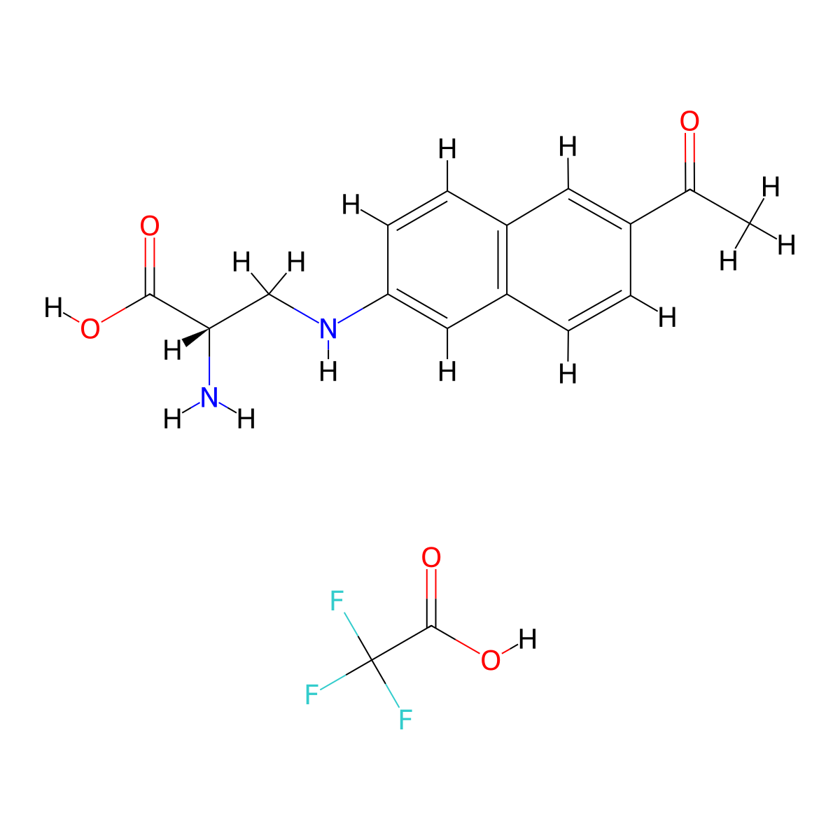 (2S)-3-[(6-Acetylnaphthalen-2-yl)amino]-2-aminopropanoic acid;2,2,2-trifluoroacetic acid molecular structure, CAS 2287346-69-2