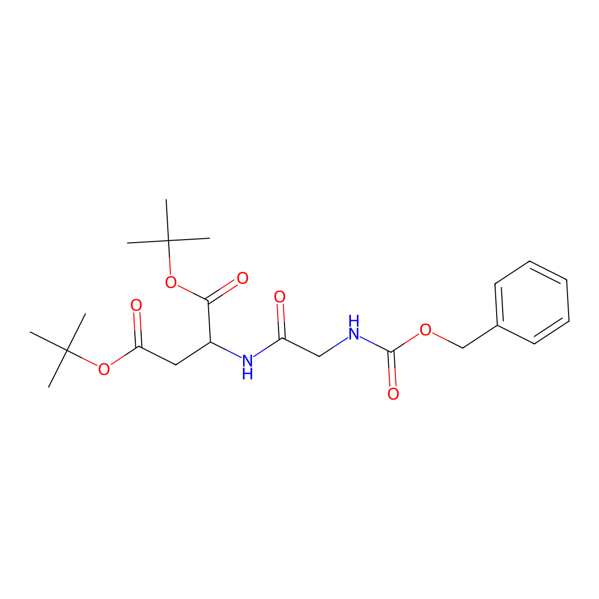Di-t-butyl (2R)-N-[2-(CBZ-amino)acetamido]aspartate molecular structure, CAS 2287347-63-9