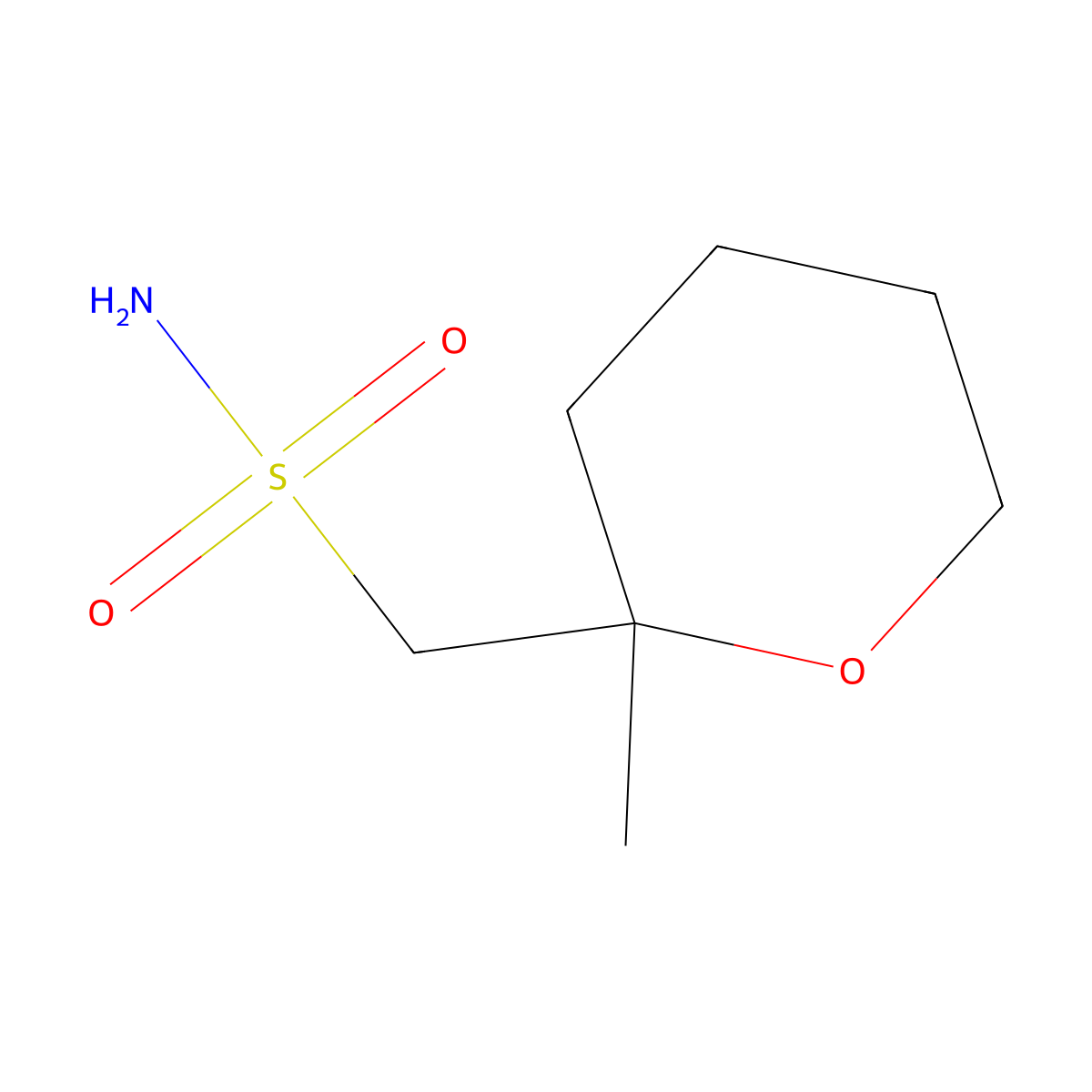 (2-Methyloxan-2-yl)methanesulfonamide molecular structure, CAS 2287370-33-4