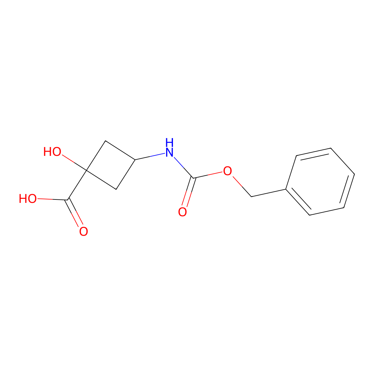 3-{[(Benzyloxy)carbonyl]amino}-1-hydroxycyclobutane-1-carboxylic acid molecular structure, CAS 2287520-09-4