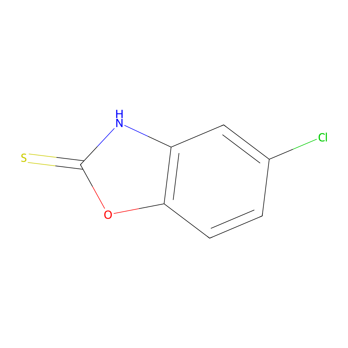 5-Chloro-2-mercaptobenzoxazole molecular structure, CAS 22876-19-3