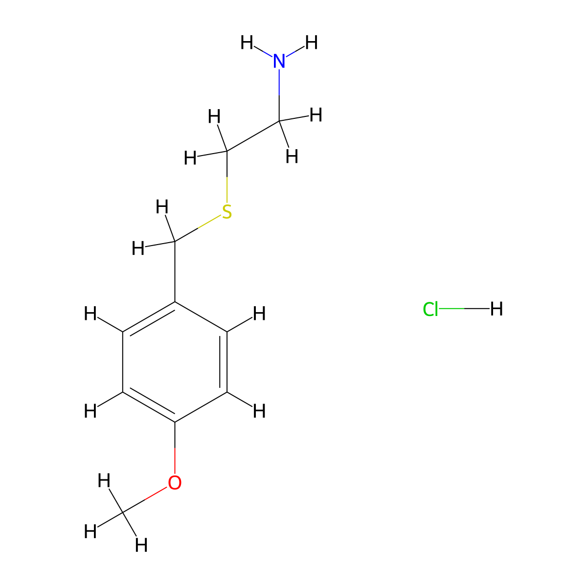 2-[(4-Methoxybenzyl)sulfanyl]ethylamine hydrochloride molecular structure, CAS 22876-65-9