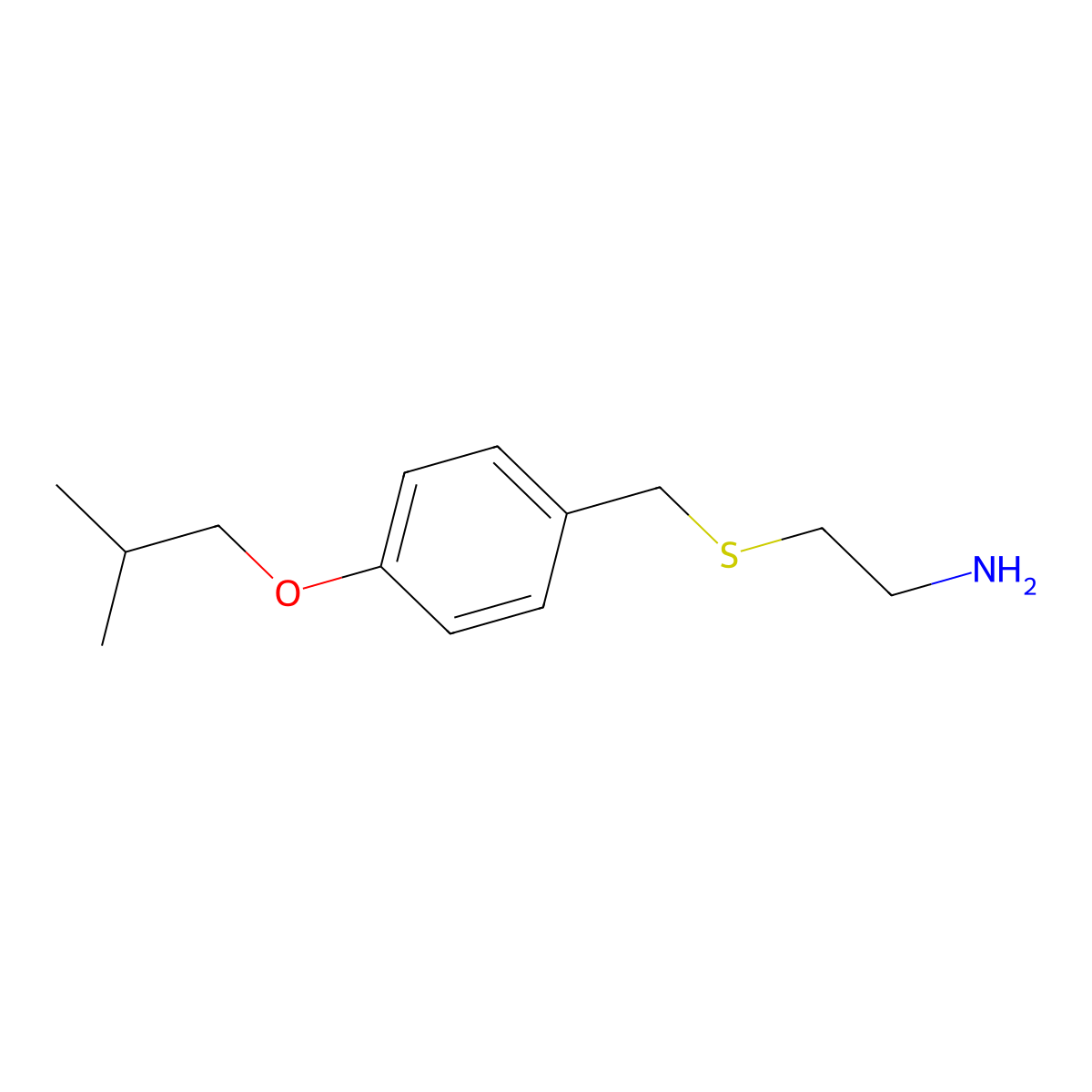 2-((4-Isobutoxybenzyl)thio)ethanamine molecular structure, CAS 22876-74-0