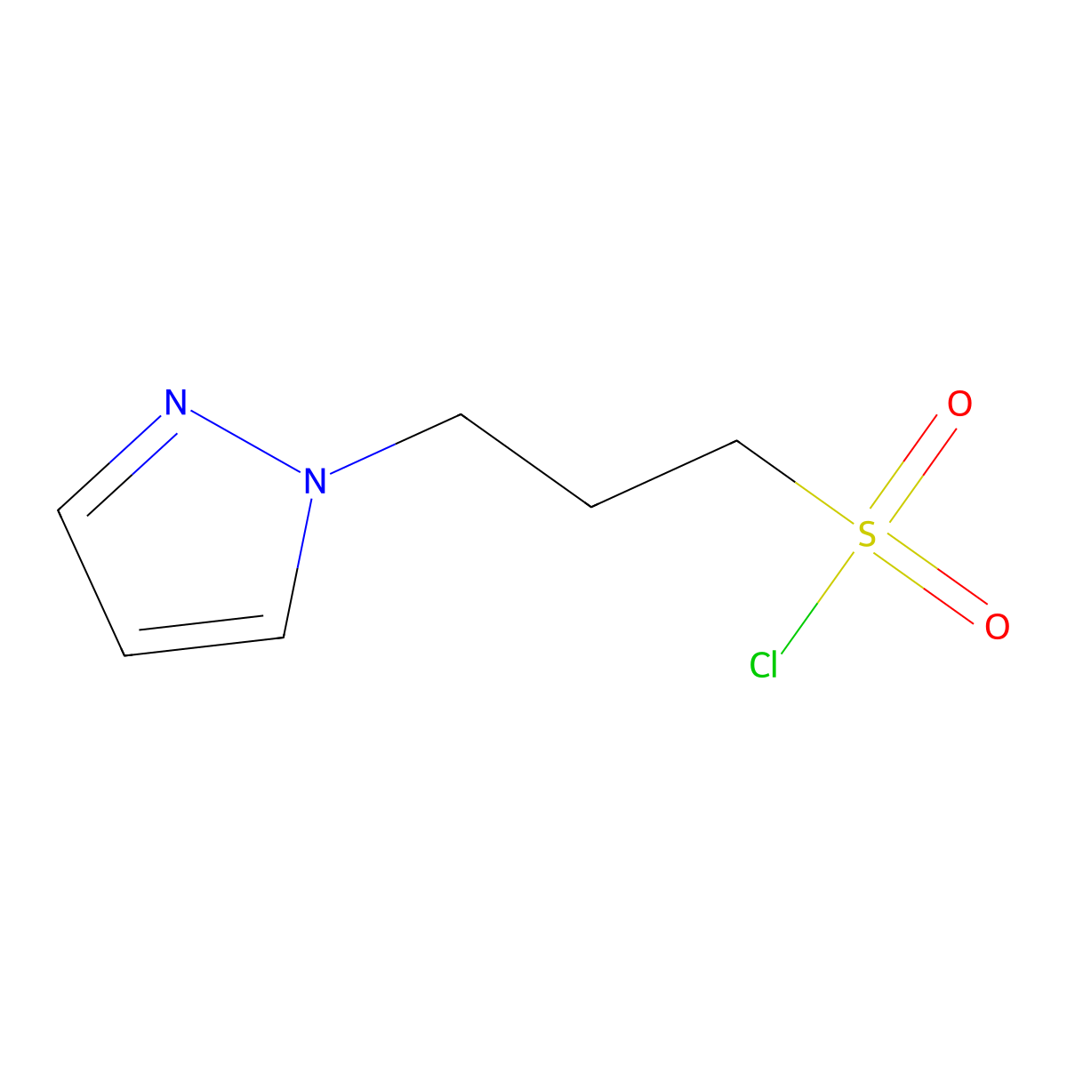 3-(1H-pyrazol-1-yl)propane-1-sulfonyl chloride molecular structure, CAS 2287603-80-7
