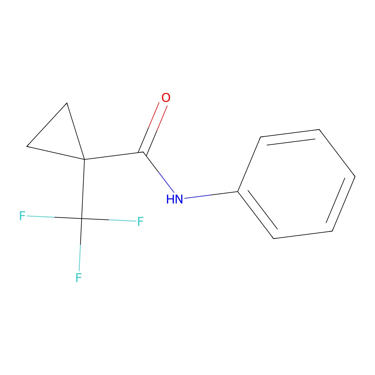 N-phenyl-1-(trifluoromethyl)cyclopropane-1-carboxamide molecular structure, CAS 2287634-78-8