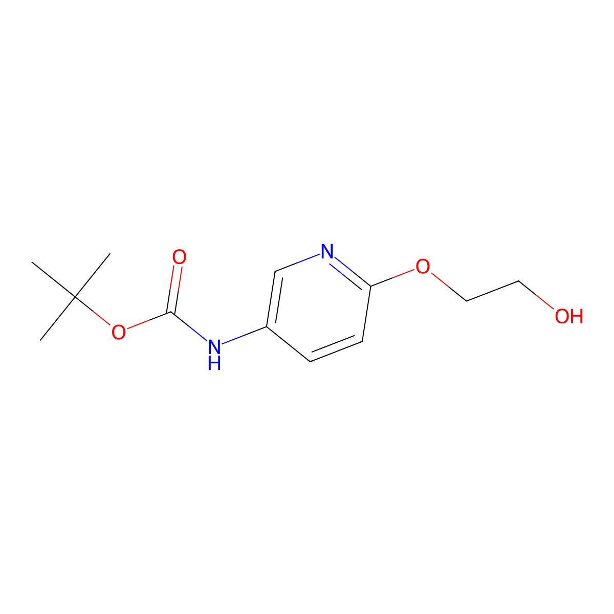 tert-butyl N-[6-(2-hydroxyethoxy)pyridin-3-yl]carbamate molecular structure, CAS 2287660-48-2