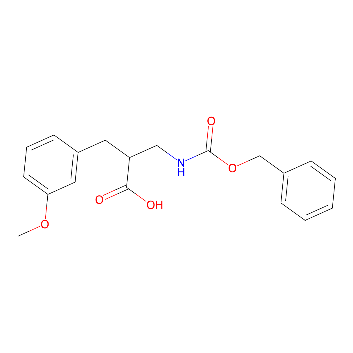 3-{[(Benzyloxy)carbonyl]amino}-2-[(3-methoxyphenyl)methyl]propanoic acid molecular structure, CAS 2287663-15-2