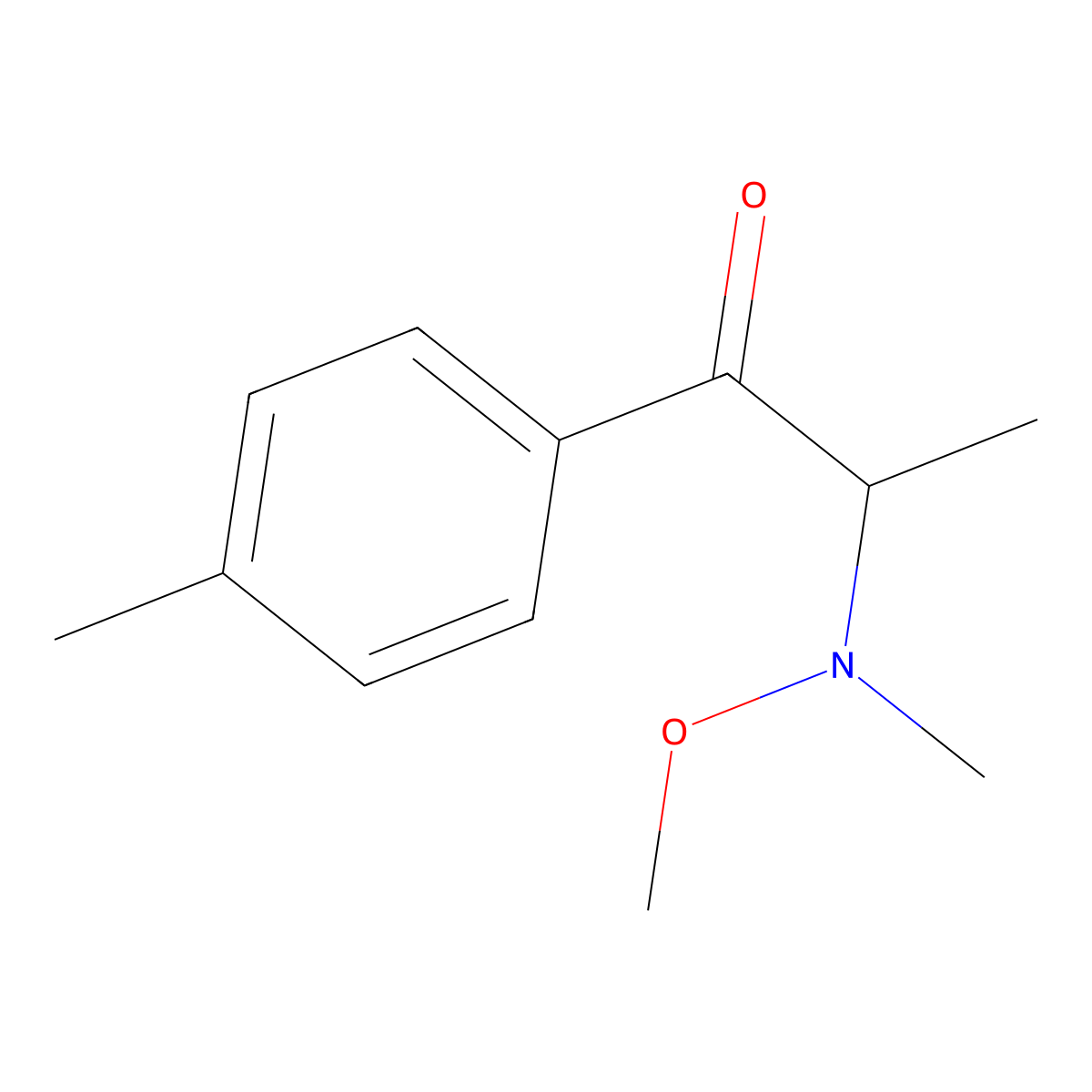 2-[Methoxy(methyl)amino]-1-(4-methylphenyl)propan-1-one molecular structure, CAS 2287683-57-0