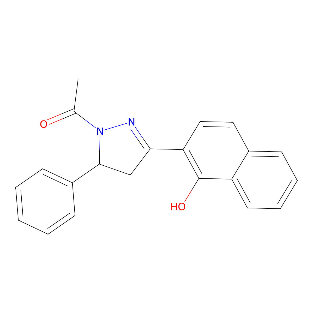 1-(3-(1-hydroxynaphthalen-2-yl)-5-phenyl-4,5-dihydro-1H-pyrazol-1-yl)ethanone molecular structure, CAS 22877-12-9
