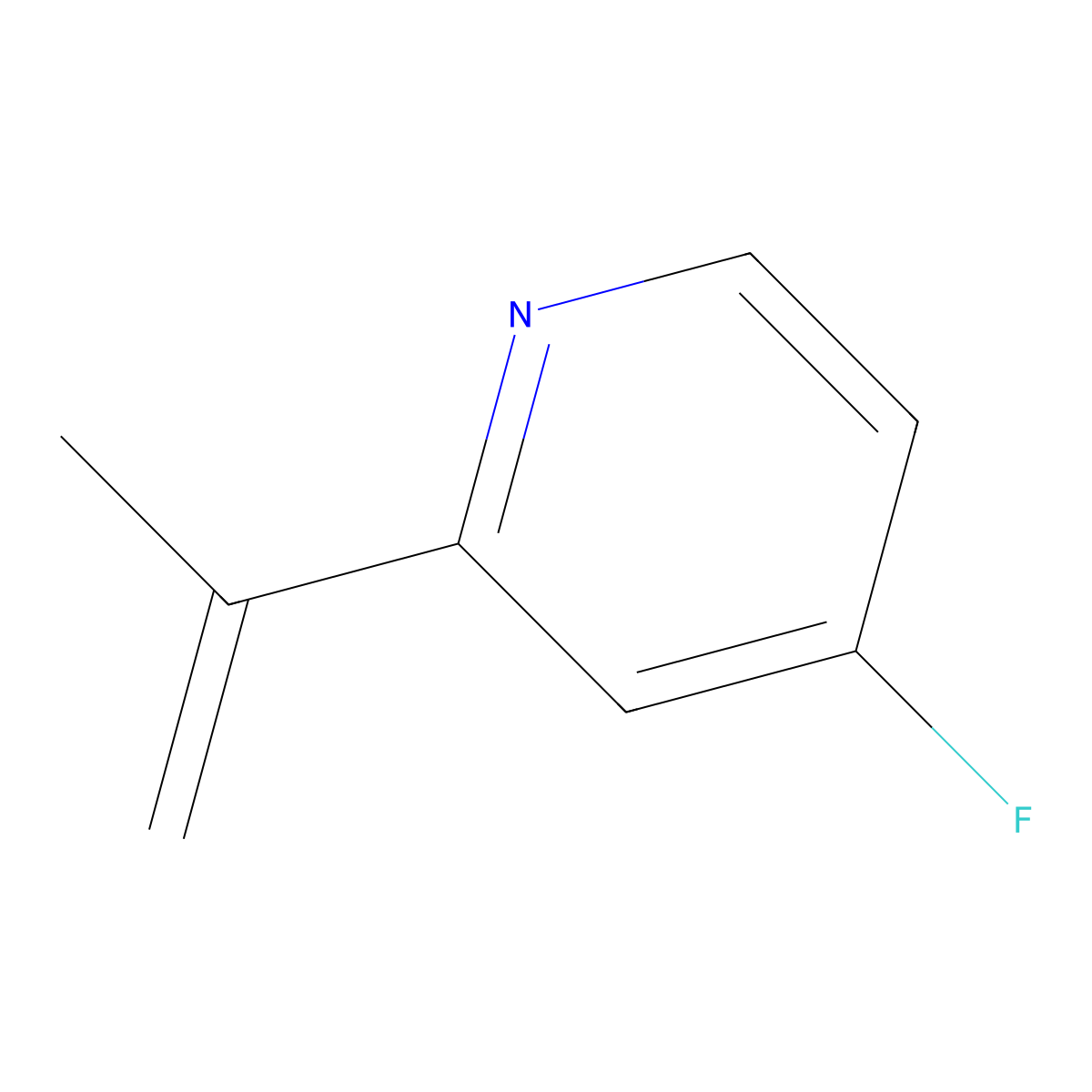 4-Fluoro-2-(prop-1-EN-2-YL)pyridine molecular structure, CAS 2287761-54-8
