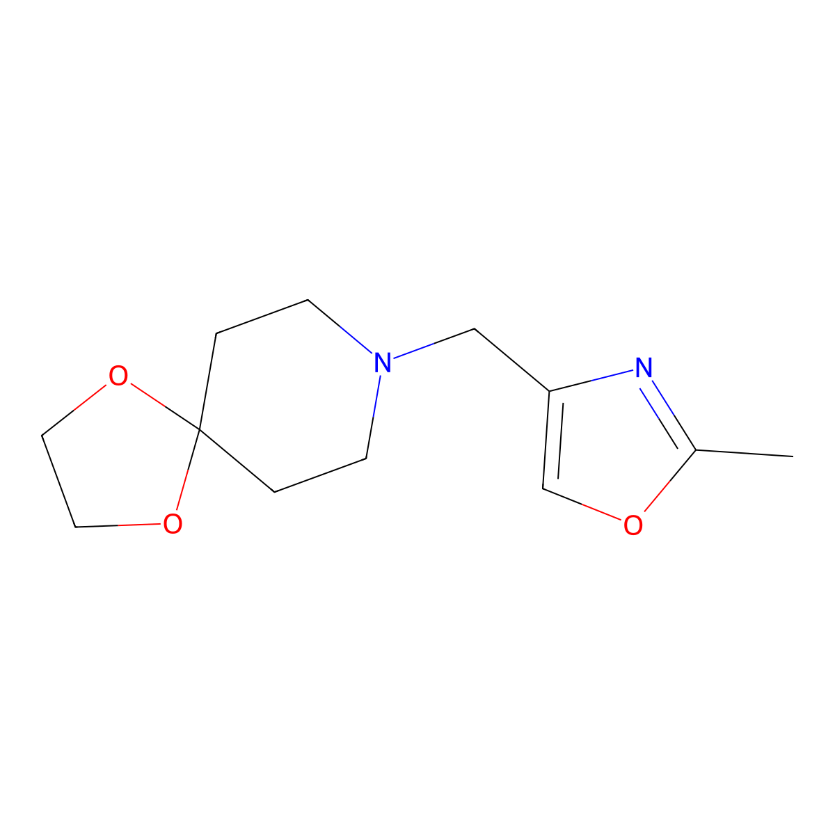 8-[(2-Methyl-1,3-oxazol-4-yl)methyl]-1,4-dioxa-8-azaspiro[4.5]decane molecular structure, CAS 2287784-05-6