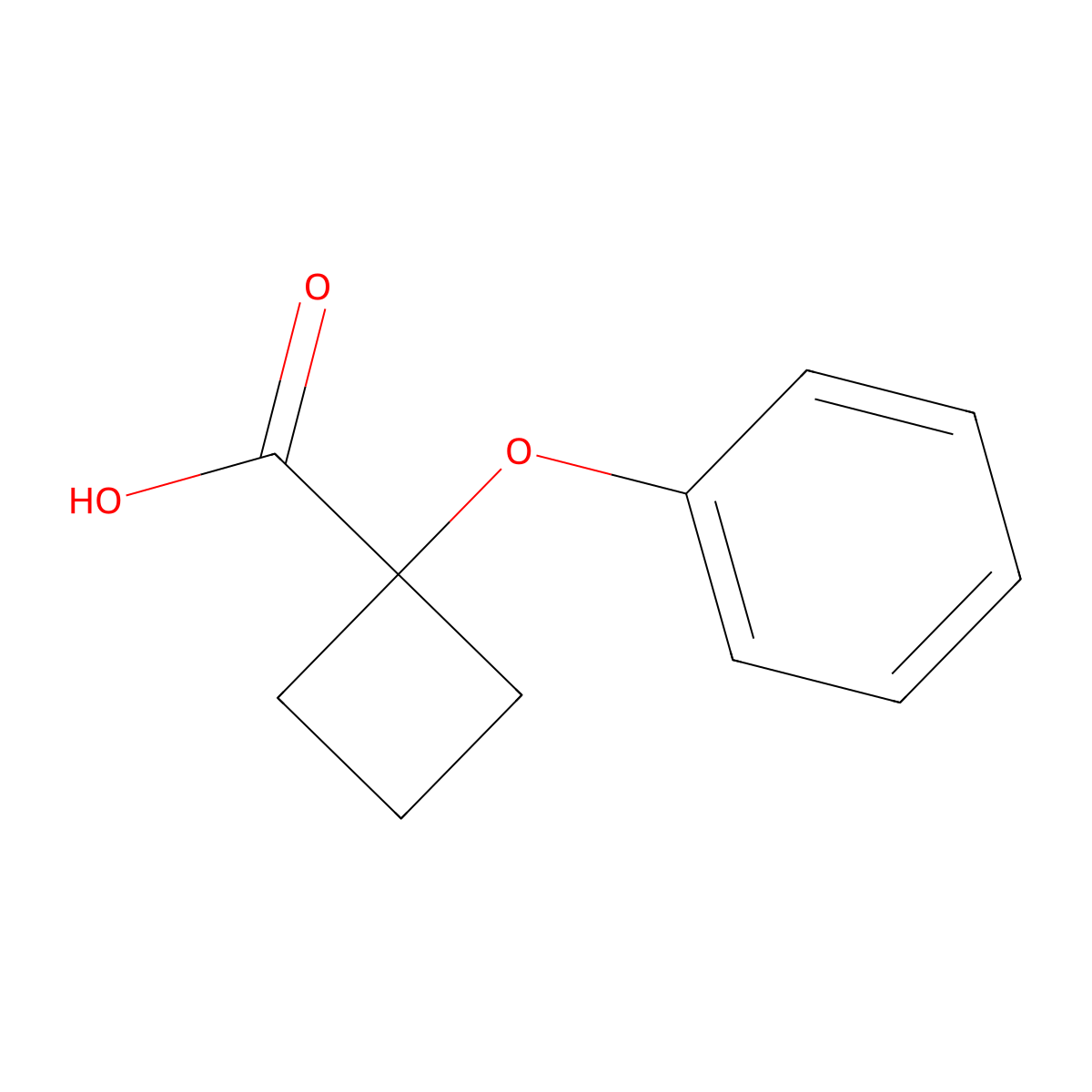 1-Phenoxycyclobutane-1-carboxylic acid molecular structure, CAS 2287791-08-4