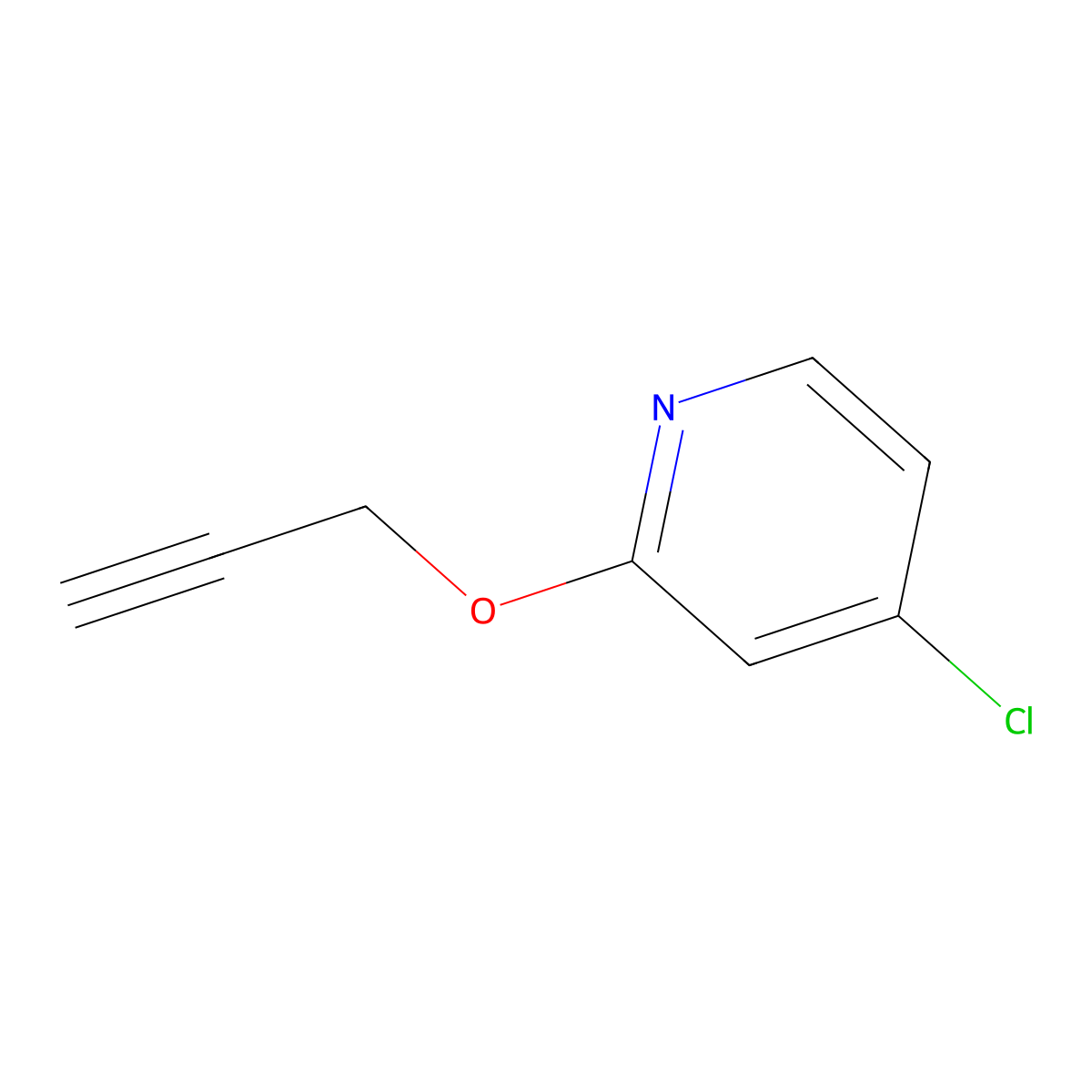 4-Chloro-2-(prop-2-yn-1-yloxy)pyridine molecular structure, CAS 2287794-38-9