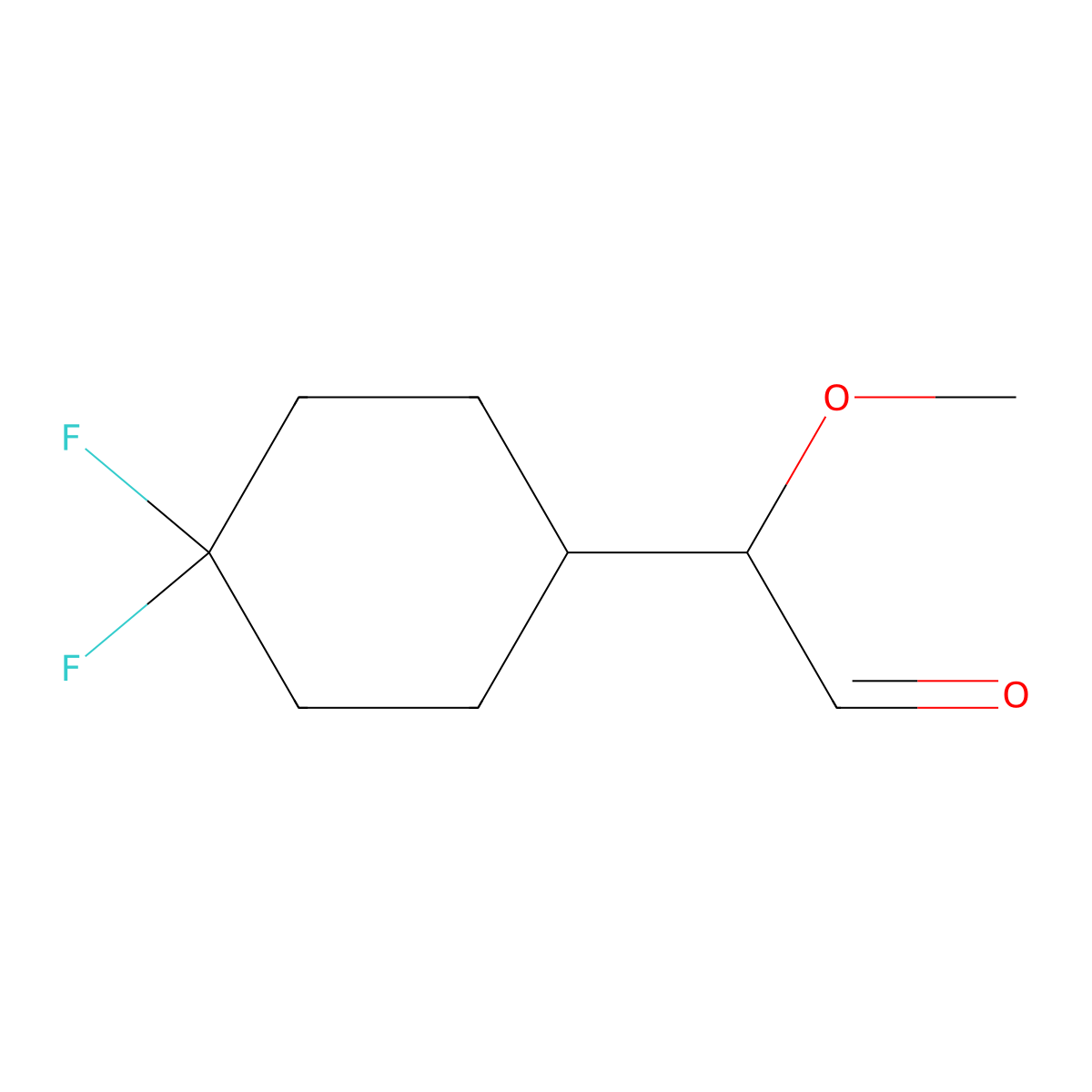 2-(4,4-Difluorocyclohexyl)-2-methoxyacetaldehyde molecular structure, CAS 2287795-83-7