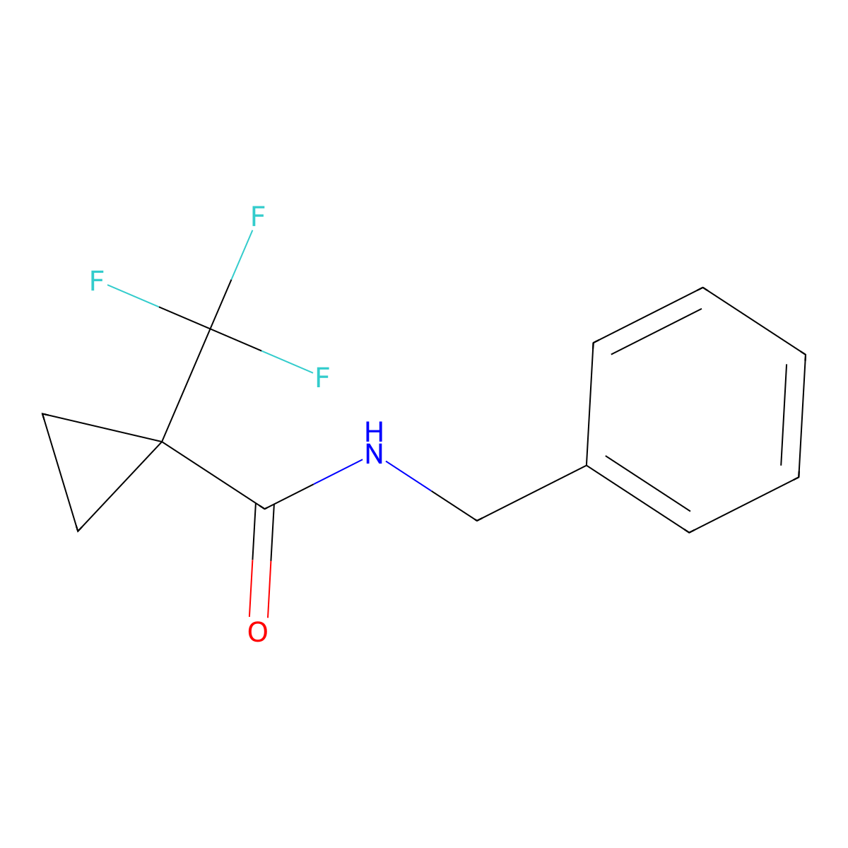 N-(Phenylmethyl)-1-(trifluoromethyl)cyclopropanecarboxamide molecular structure, CAS 2287806-43-1