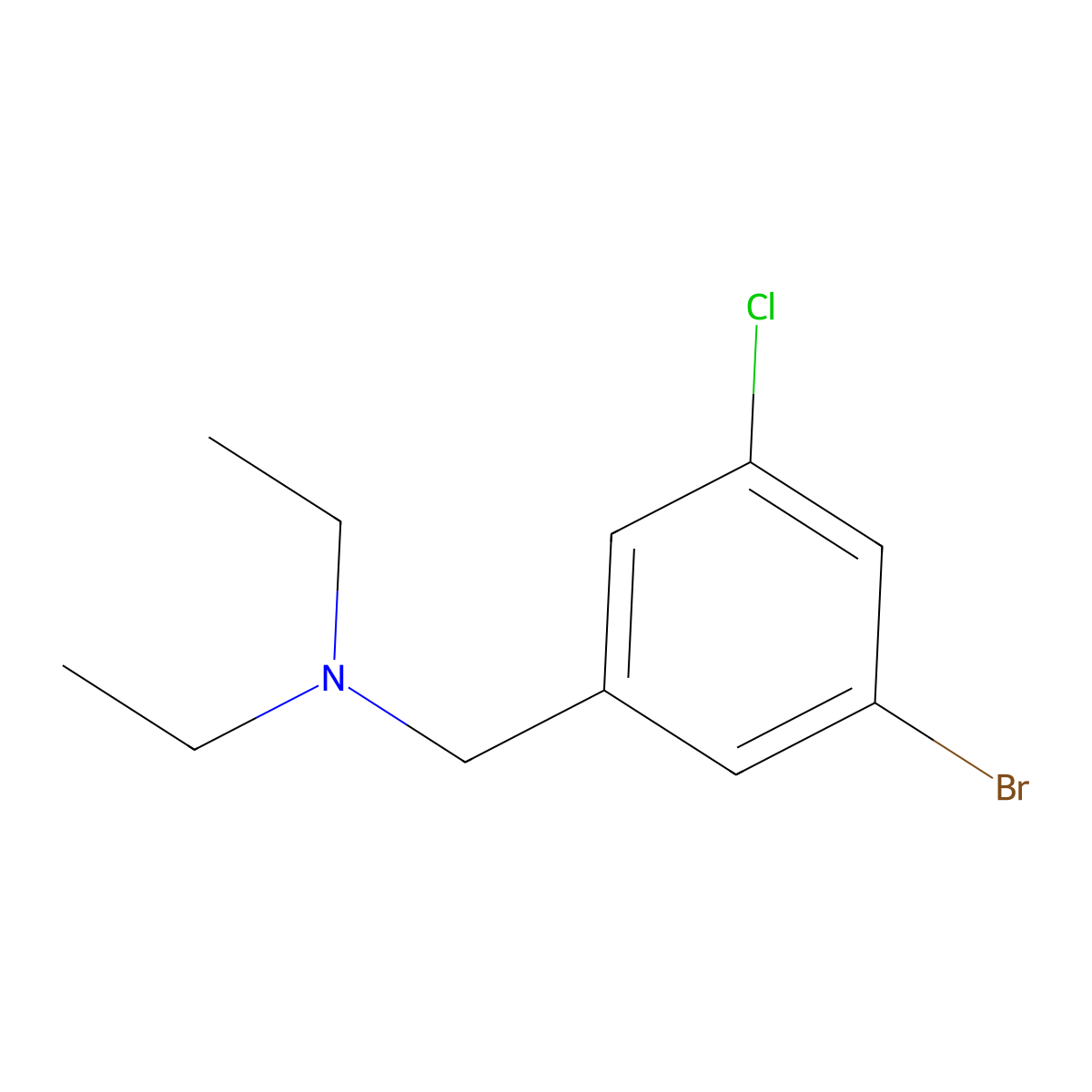 3-Bromo-5-chloro-N,N-diethylbenzenemethanamine molecular structure, CAS 2287811-10-1
