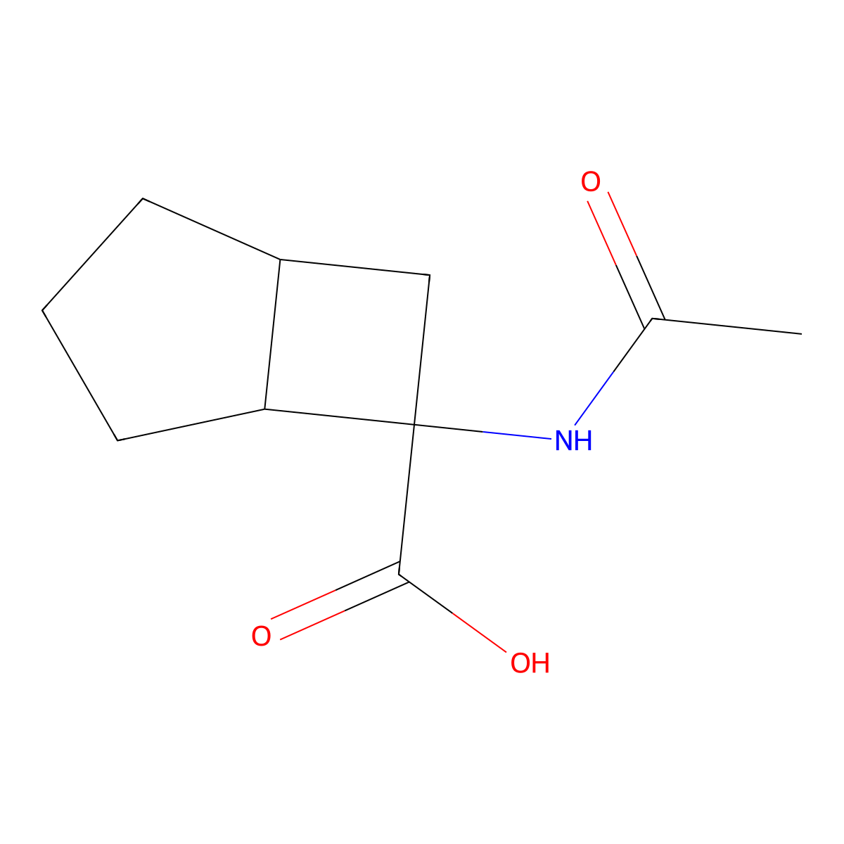 6-Acetamidobicyclo[3.2.0]heptane-6-carboxylic acid molecular structure, CAS 2287826-97-3