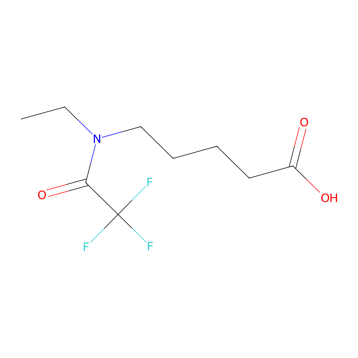 5-(N-ethyl-2,2,2-trifluoroacetamido)pentanoic acid molecular structure, CAS 2287892-43-5