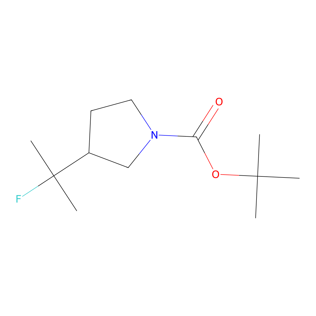Tert-butyl 3-(2-fluoropropan-2-yl)pyrrolidine-1-carboxylate molecular structure, CAS 2287896-04-0