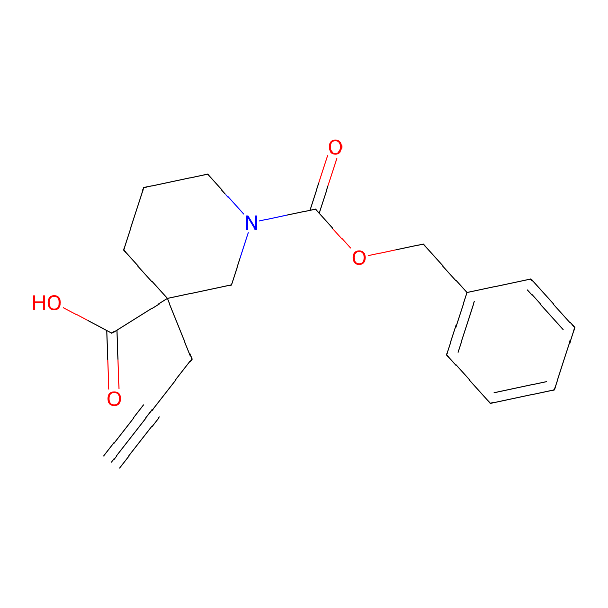 1-[(Benzyloxy)carbonyl]-3-(prop-2-yn-1-yl)piperidine-3-carboxylic acid molecular structure, CAS 2287950-38-1