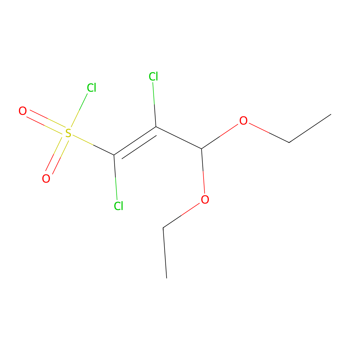 1,2-Dichloro-3,3-diethoxyprop-1-ene-1-sulfonyl chloride molecular structure, CAS 2288032-87-9
