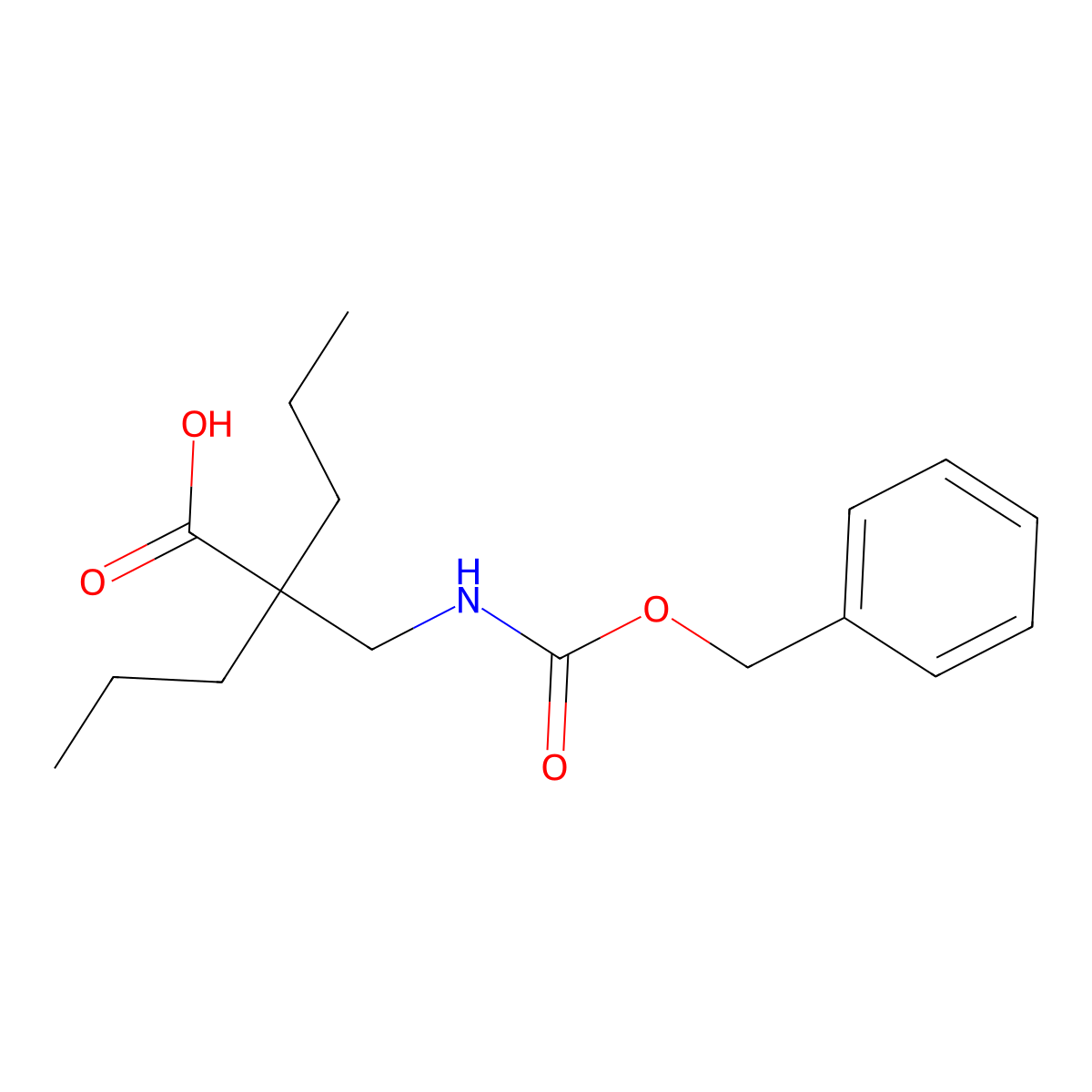 2-({[(Benzyloxy)carbonyl]amino}methyl)-2-propylpentanoic acid molecular structure, CAS 2288154-73-2