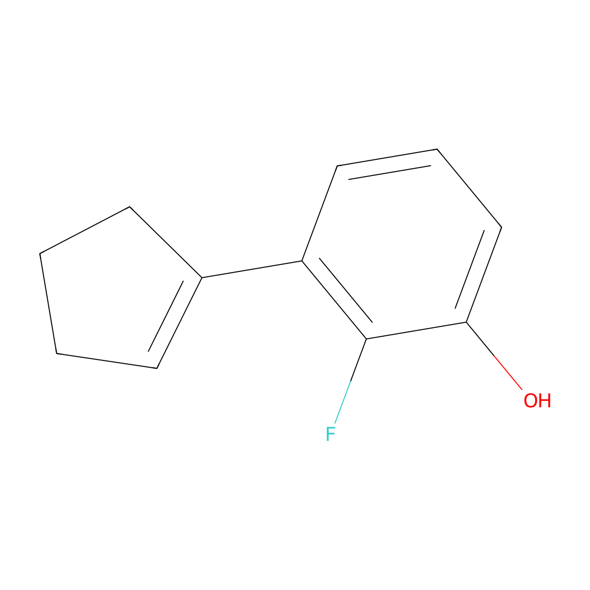 3-(1-Cyclopenten-1-yl)-2-fluorophenol molecular structure, CAS 2288187-86-8