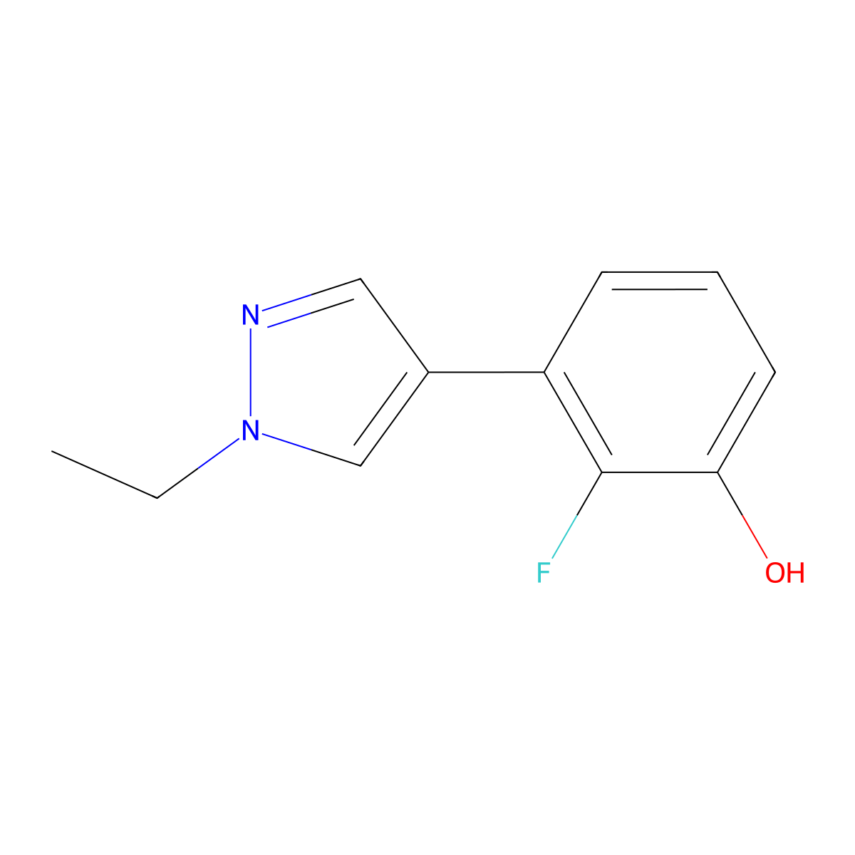 3-(1-Ethyl-1H-pyrazol-4-yl)-2-fluorophenol molecular structure, CAS 2288188-13-4