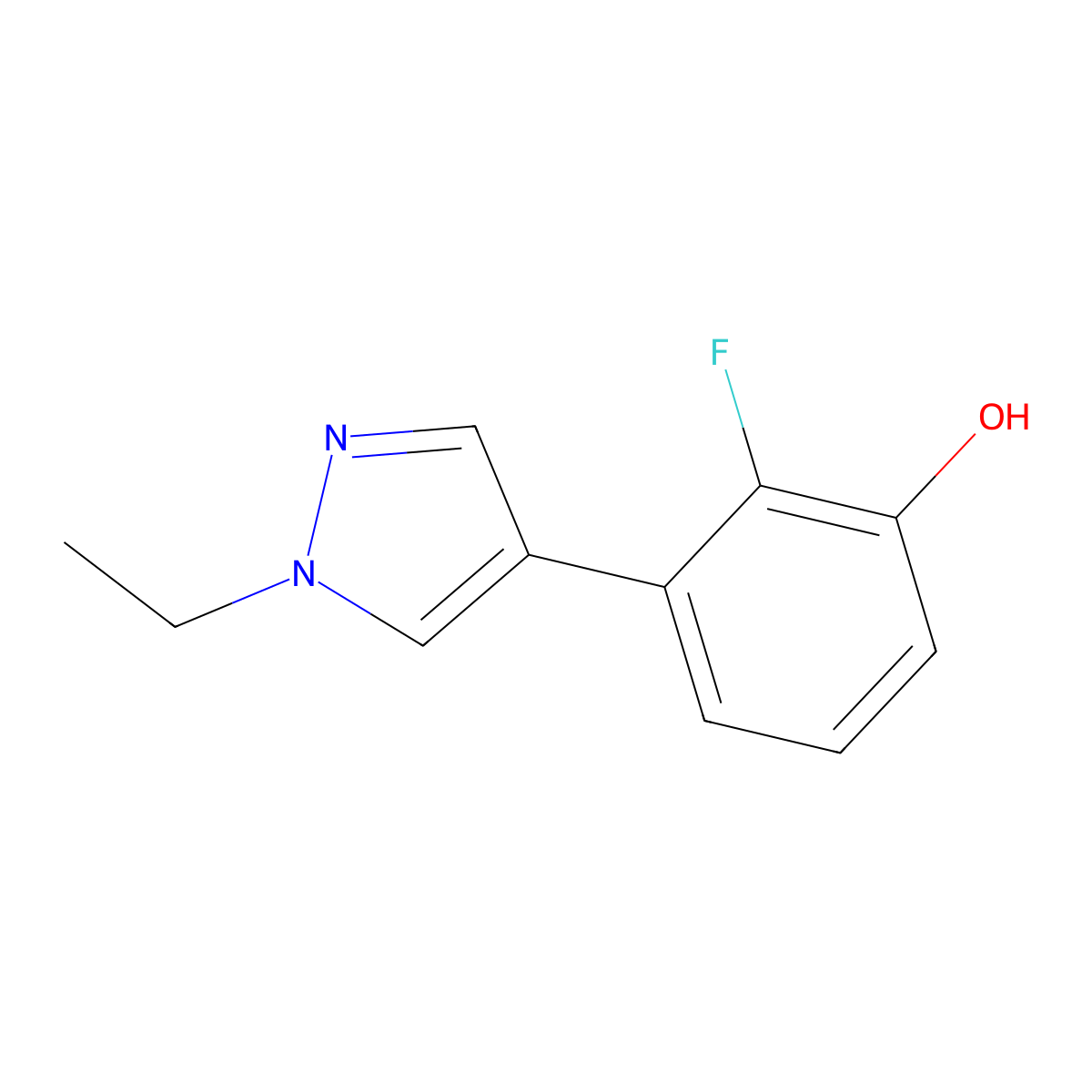 3-(1-Ethyl-1H-pyrazol-4-yl)-2-fluorophenol molecular structure, CAS 2288188-13-4
