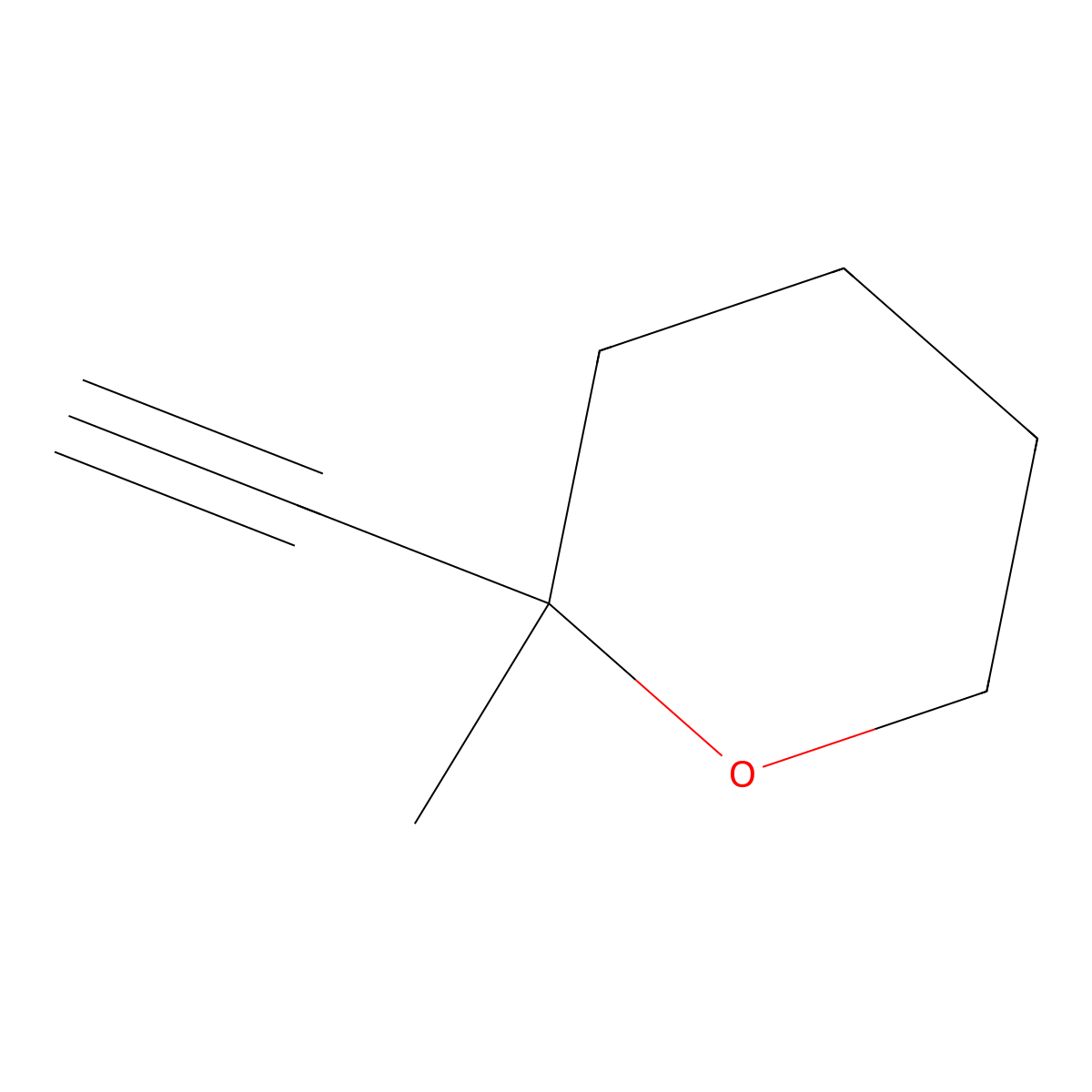 2-Ethynyl-2-methyloxane molecular structure, CAS 2288216-54-4