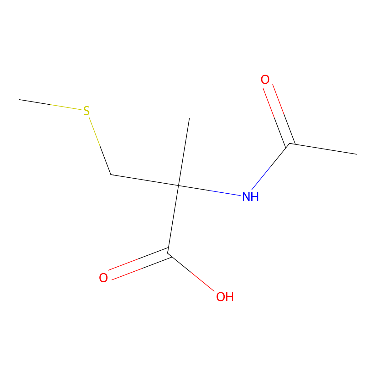 2-Acetamido-2-methyl-3-(methylsulfanyl)propanoic acid molecular structure, CAS 2288245-67-8