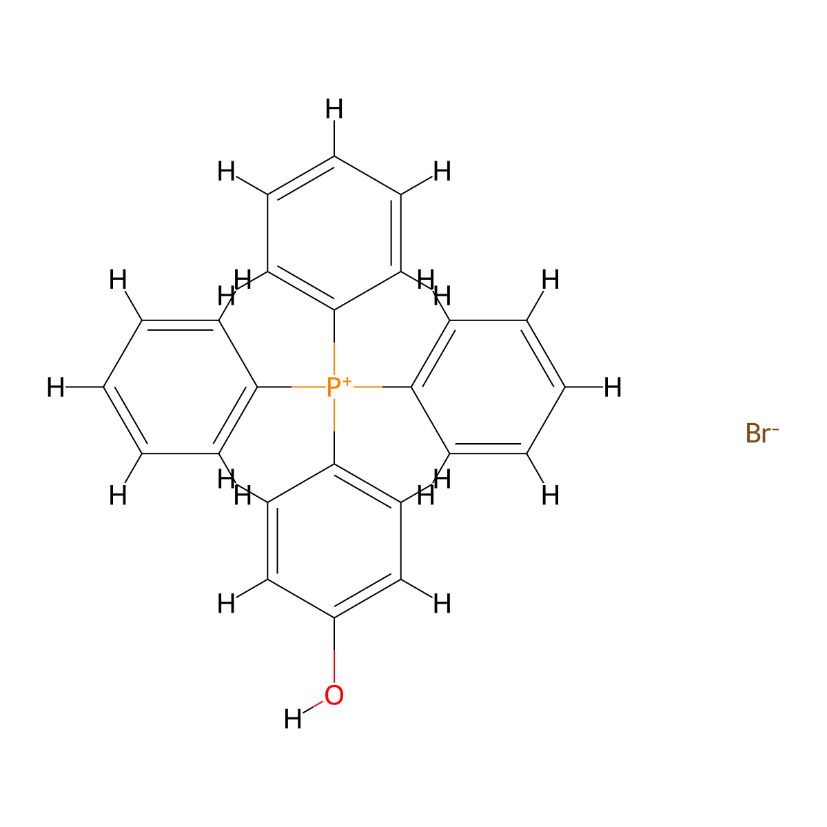 (4-Hydroxyphenyl)triphenylphosphonium molecular structure, CAS 22883-70-1