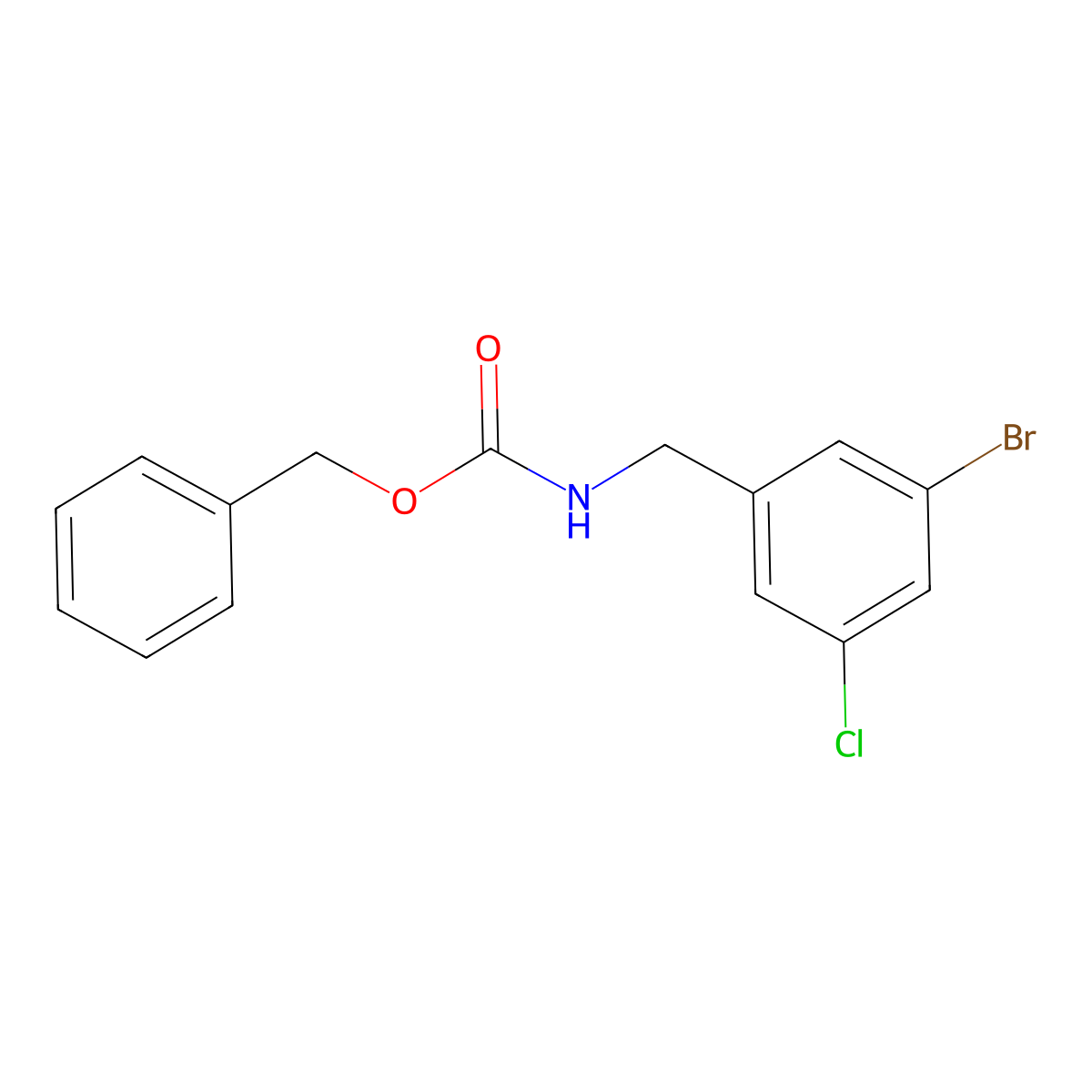 benzyl N-[(3-bromo-5-chlorophenyl)methyl]carbamate molecular structure, CAS 2288383-02-6