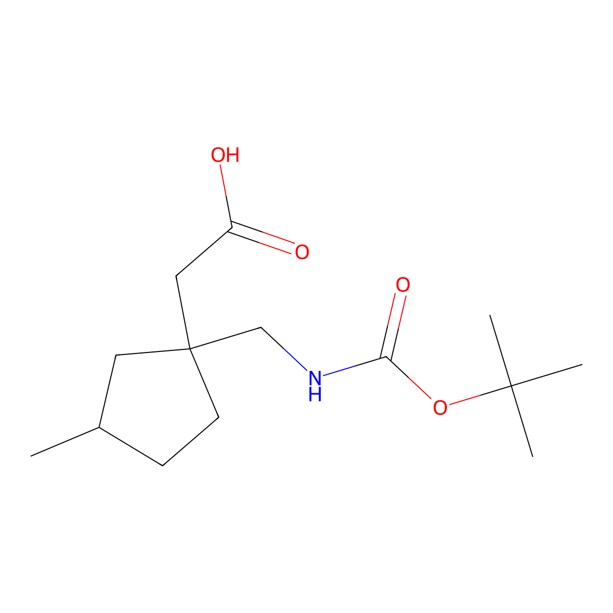 2-[1-({[(Tert-butoxy)carbonyl]amino}methyl)-3-methylcyclopentyl]acetic acid molecular structure, CAS 2288532-47-6