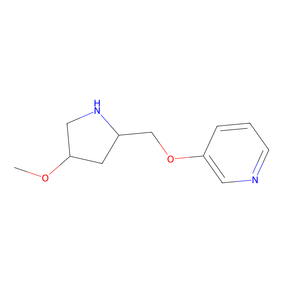 3-{[(2S,4R)-4-methoxypyrrolidin-2-yl]methoxy}pyridine molecular structure, CAS 228856-90-4