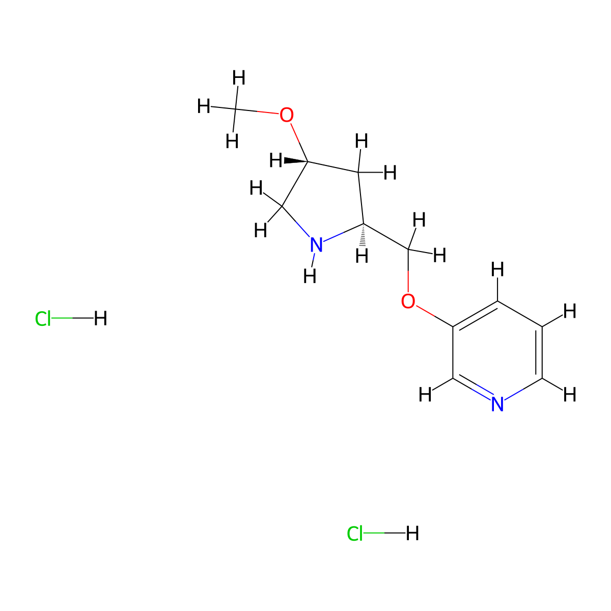 3-{[(2S,4R)-4-methoxypyrrolidin-2-yl]methoxy}pyridine dihydrochloride molecular structure, CAS 228857-32-7