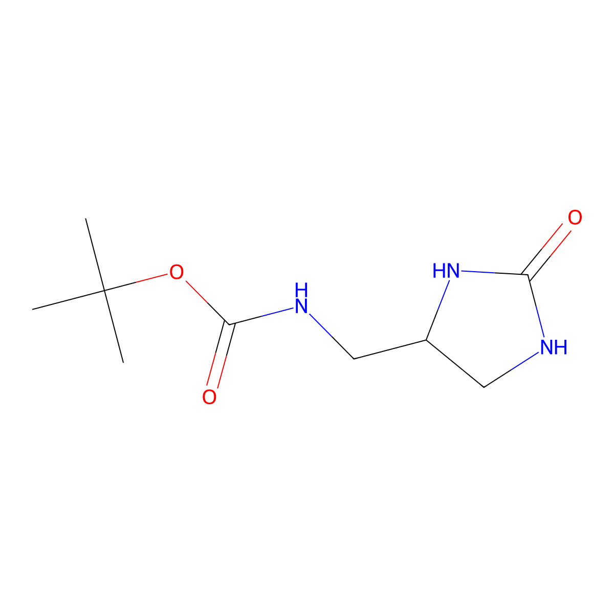 tert-butyl N-[(2-oxoimidazolidin-4-yl)methyl]carbamate molecular structure, CAS 2288676-96-8