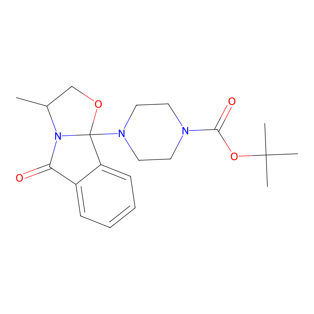 tert-Butyl 4-[(3S)-3-methyl-5-oxo-2H,3H-[1,3]oxazolo[2,3-a]isoindol-9b-yl]piperazine-1-carboxylate molecular structure, CAS 2288707-23-1
