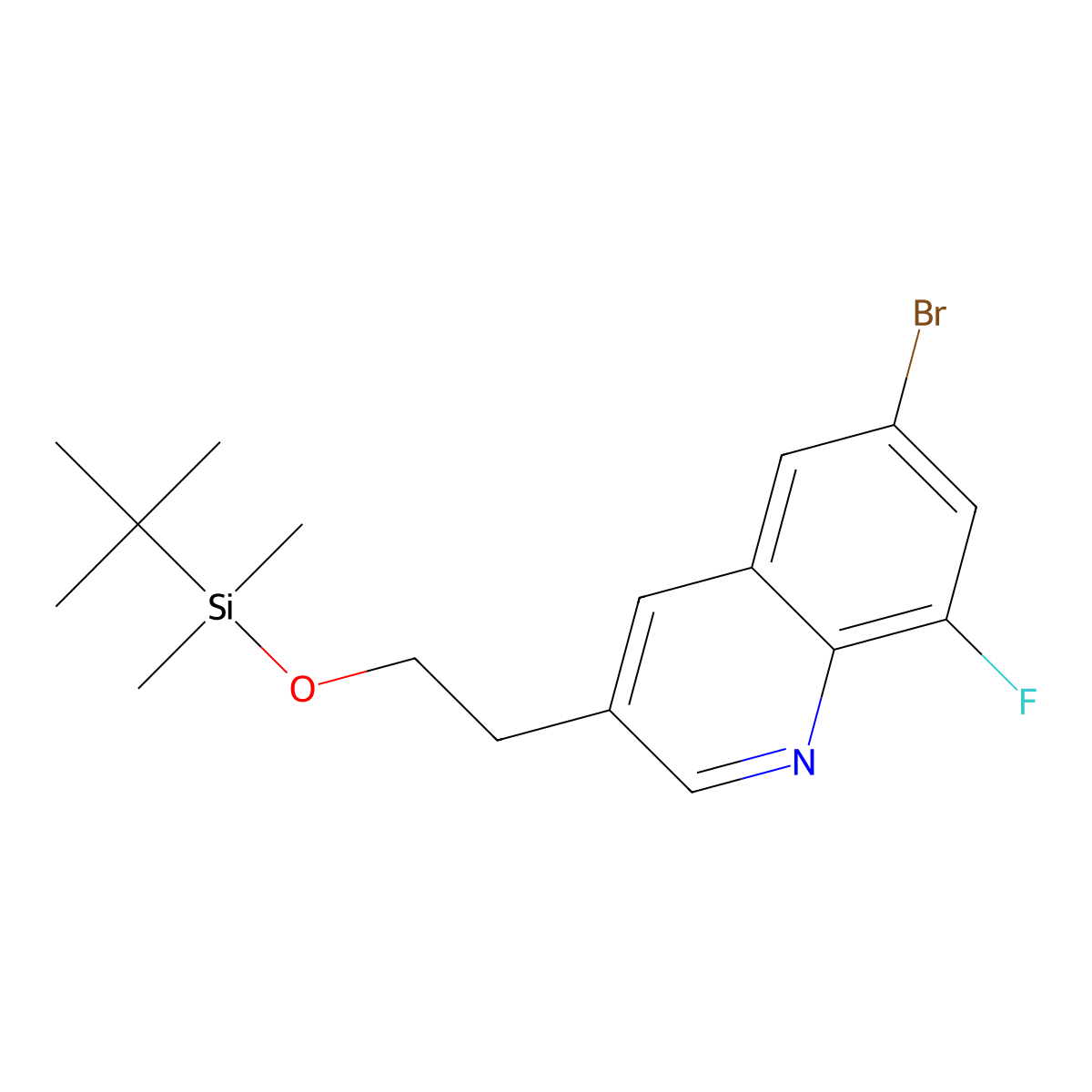 2-(6-Bromo-8-fluoro-3-quinolyl)ethoxy-tert-butyl-dimethyl-silane molecular structure, CAS 2288708-54-1