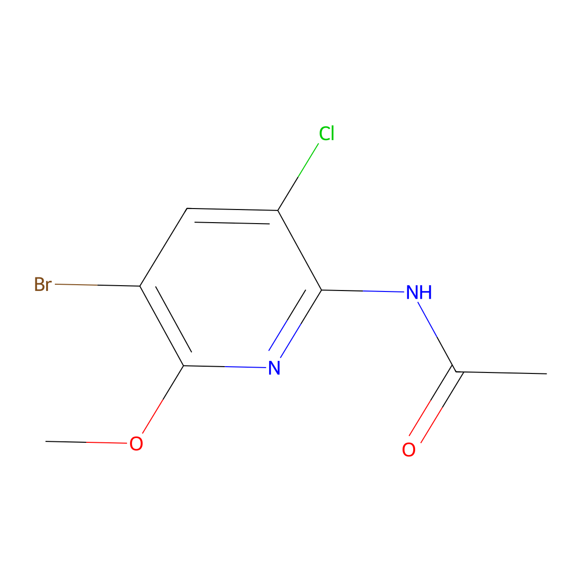 2-Acetamido-5-bromo-3-chloro-6-methoxypyridine molecular structure, CAS 2288708-61-0