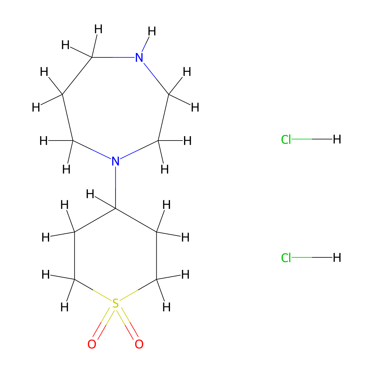 4-(1,4-Diazepan-1-yl)-1lambda6-thiane-1,1-dione dihydrochloride molecular structure, CAS 2288708-80-3