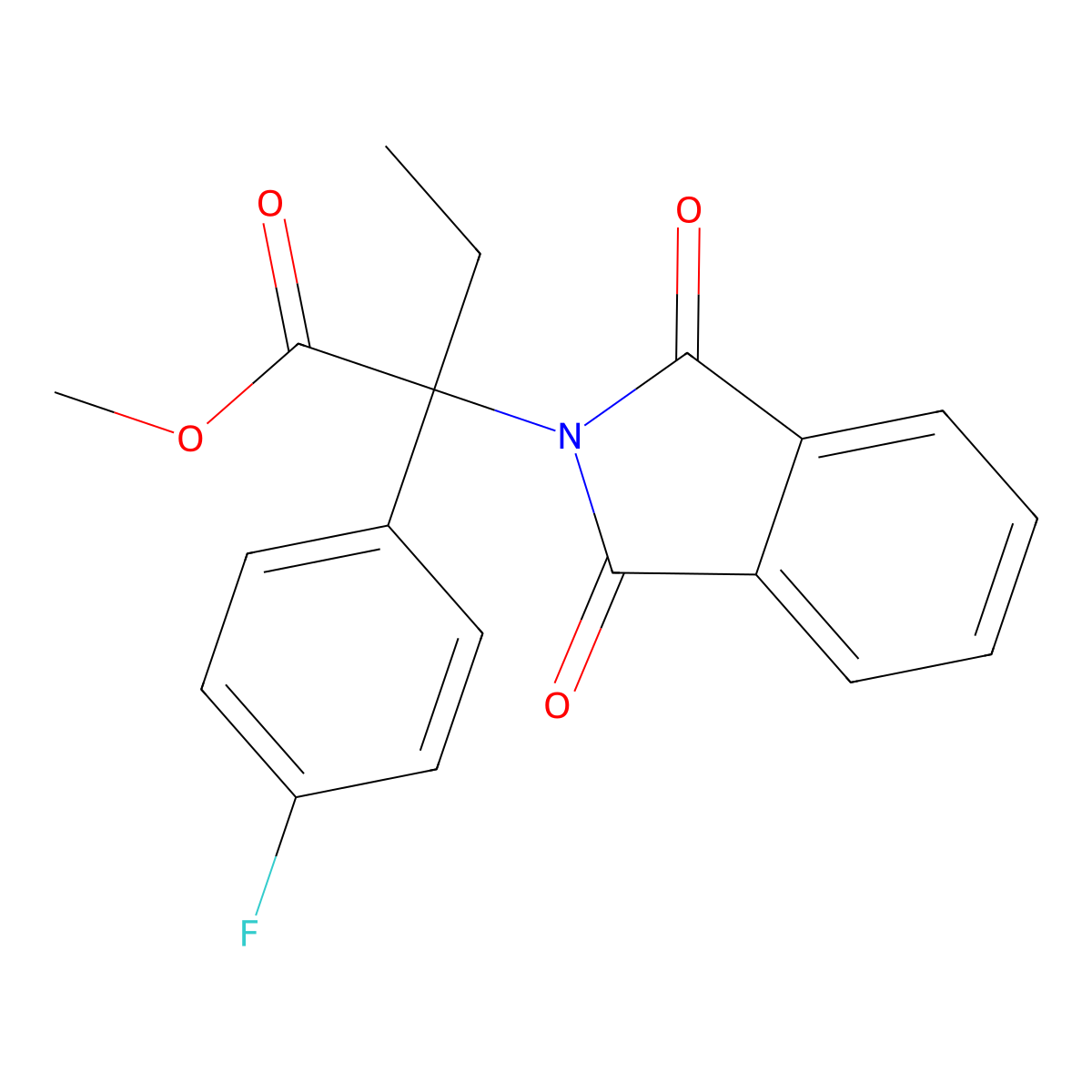 MEthyl 2-(1,3-dioxoisoindol-2-yl)-2-(4-fluorophenyl)butanoate molecular structure, CAS 2288708-83-6