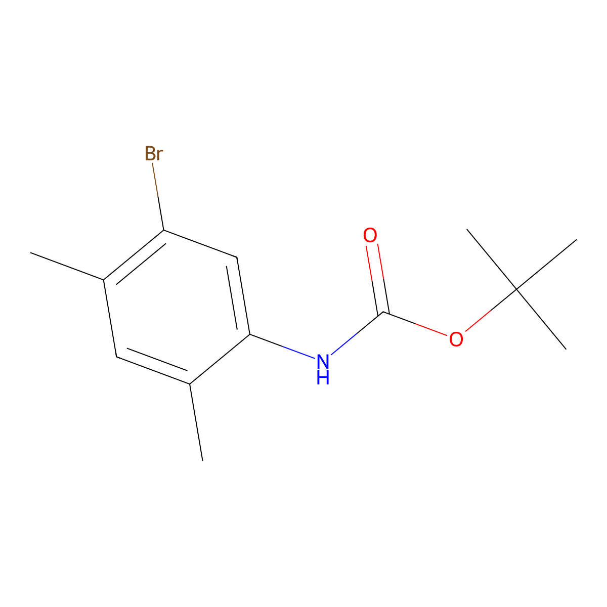tert-Butyl N-(5-bromo-2,4-dimethylphenyl)carbamate molecular structure, CAS 2288708-88-1