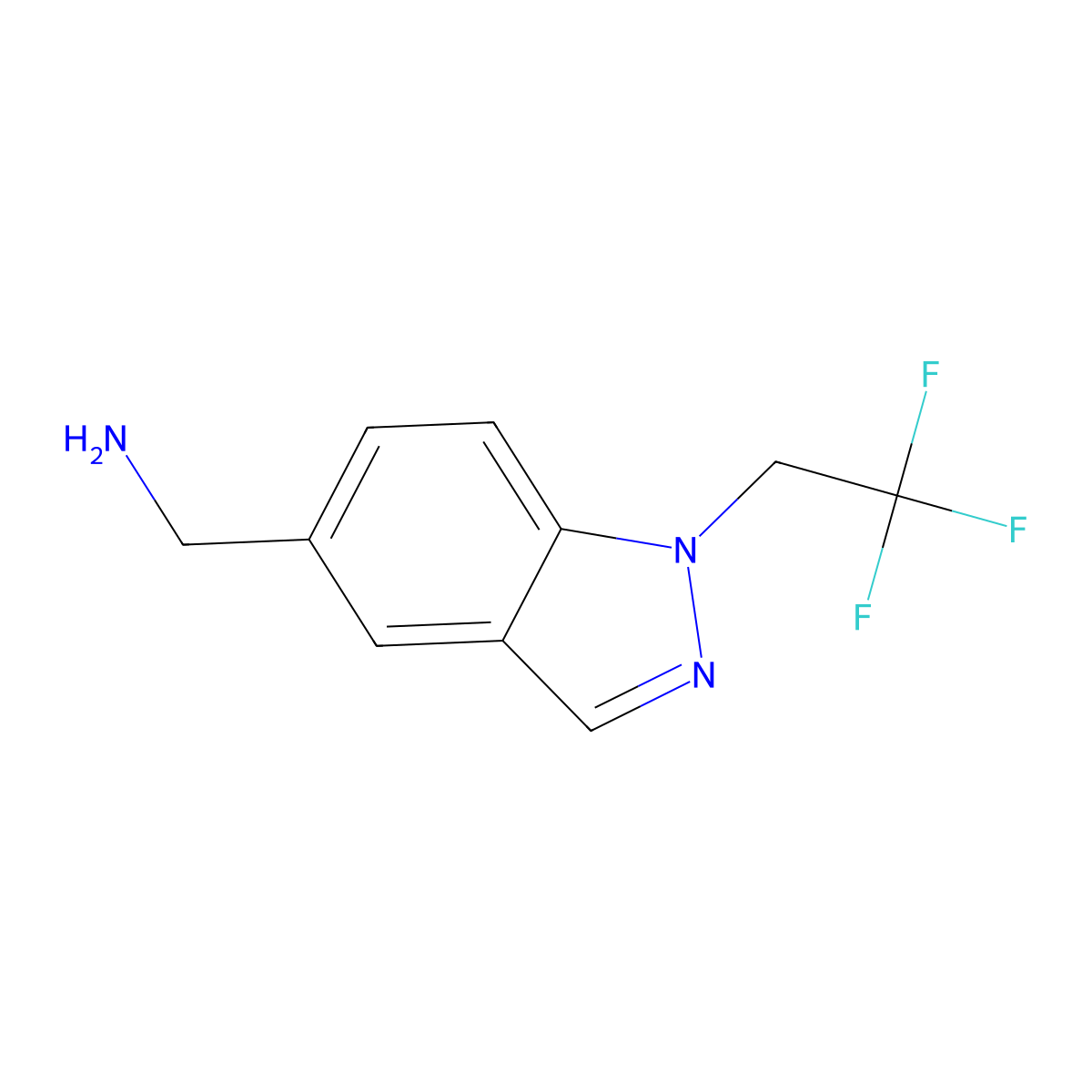 (1-(2,2,2-Trifluoroethyl)-1H-indazol-5-yl)methanamine molecular structure, CAS 2288708-89-2
