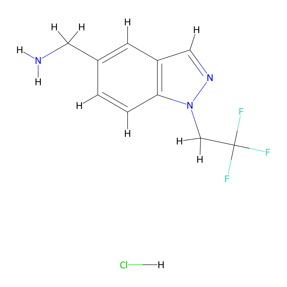 [1-(2,2,2-Trifluoroethyl)indazol-5-yl]methanamine;hydrochloride molecular structure, CAS 2288708-90-5