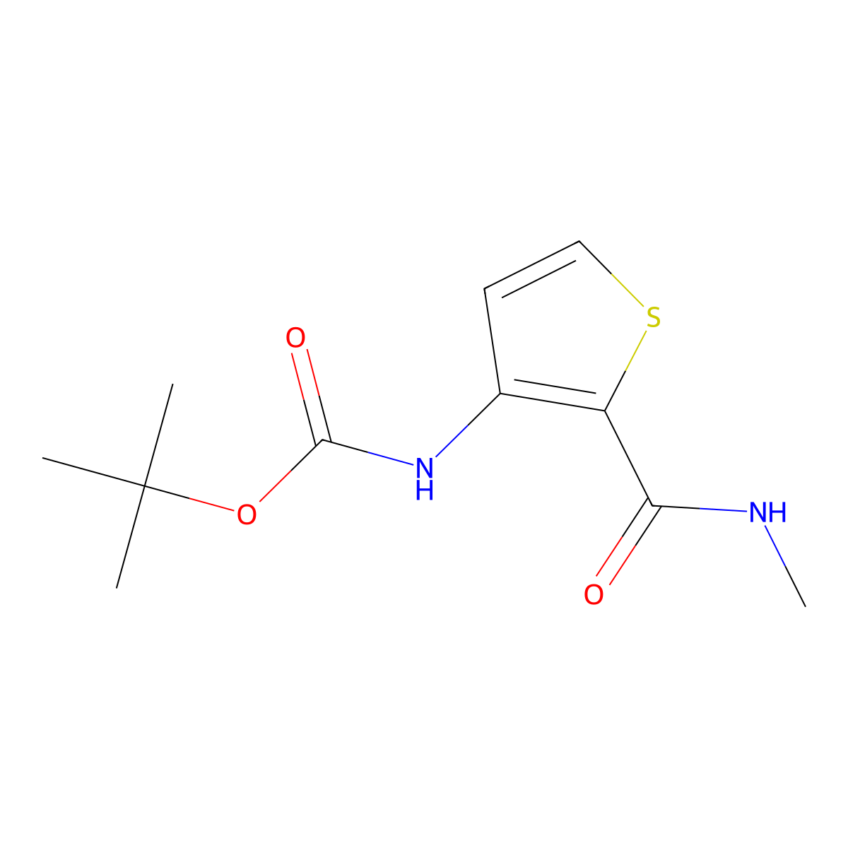 tert-Butyl N-[2-(methylcarbamoyl)thiophen-3-yl]carbamate molecular structure, CAS 2288709-01-1