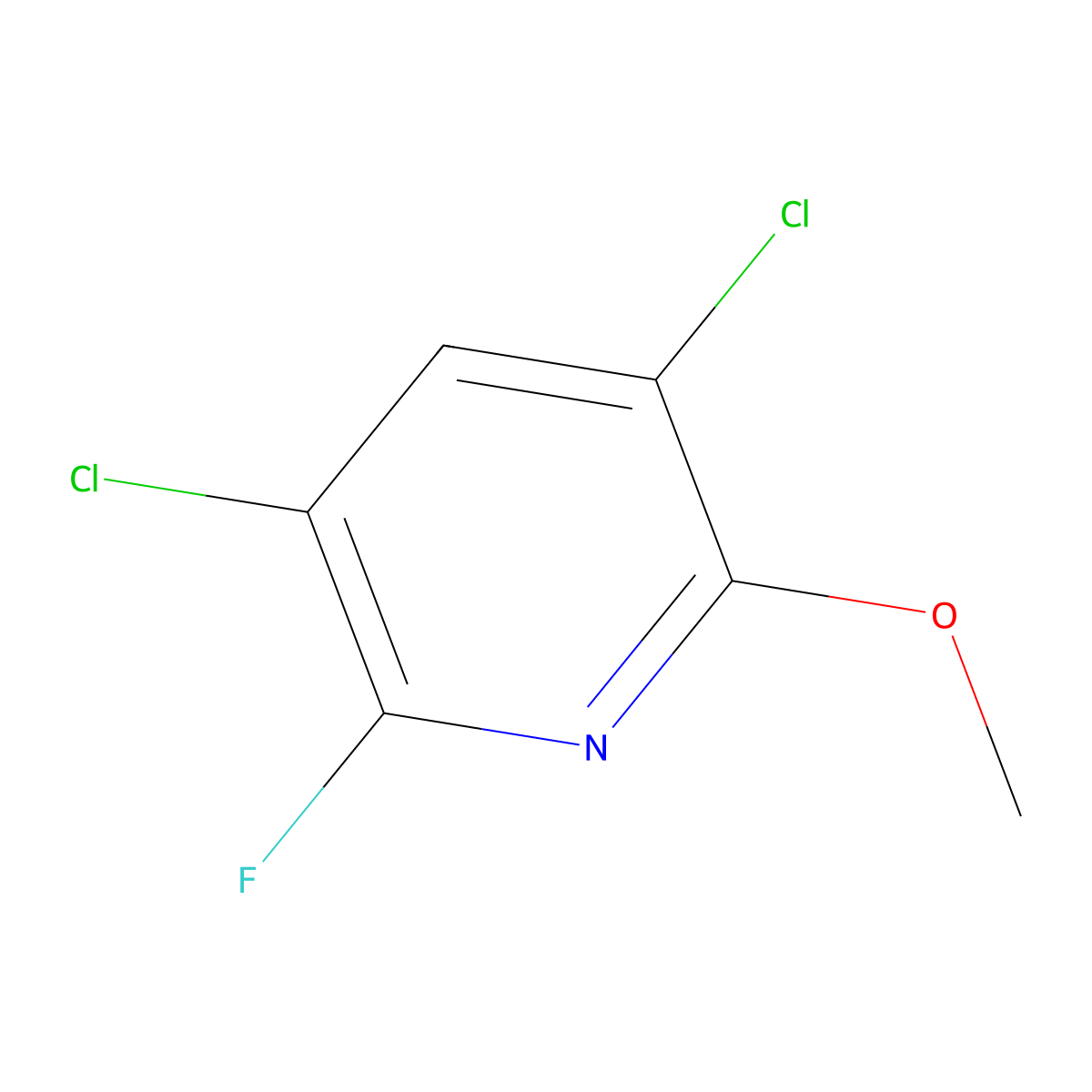 3,5-DIchloro-2-fluoro-6-methoxypyridine molecular structure, CAS 2288709-03-3