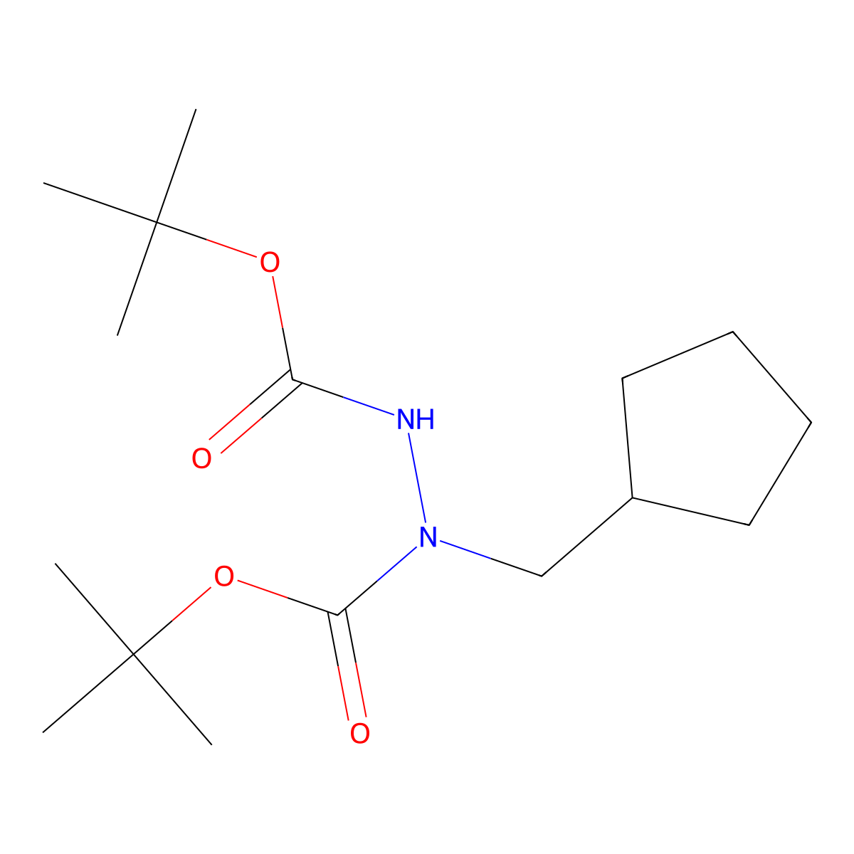 N'-[(tert-Butoxy)carbonyl]-N'-(cyclopentylmethyl)(tert-butoxy)carbohydrazide molecular structure, CAS 2288709-04-4